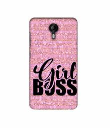 Amazon Brand - Solimo Designer Girl Boss On Pink Sparkle 3D Printed Hard Back Case Mobile Cover for Micromax Canvas Nitro 4G E455