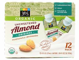 365 Everyday Value, Organic Almond Milk, Original Flavor, Unsweetened, 8 fl oz, 12 pk