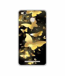 Amazon Brand - Solimo Designer Golden Butterfly Pattern UV Printed Soft Back Case Mobile Cover for Mi Redmi 3S Prime