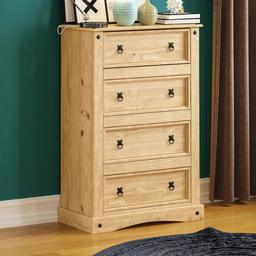 Vida Design Corona Chest Of Drawers, 4 Drawers, Solid Pine Wood