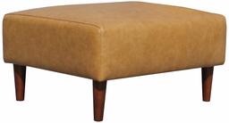 Amazon Brand – Rivet Ava Mid-Century Modern Leather Ottoman, 25.6