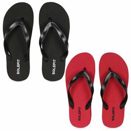 Solefit Men's Zoom Black & Red Flip-Flops Pack of 2-6 UK (40 EU) (SLFT-0101-0102)