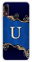 Amazon Brand - Solimo Designer Multicolor Blue Pattern Alphabet-U Printed Soft Back Case Mobile Cover for Motorola Moto E6s / Motorola Moto E6 Plus