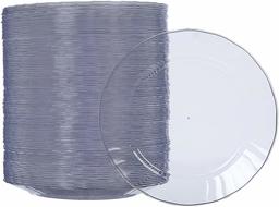 AmazonBasics Disposable Clear Plastic Plates, 100-Pack, 7.5-inch