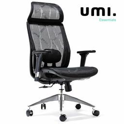 UMI. by Amazon - Ergonomic office chair, Breathable High-Back Mesh Desk Chair with Adjustable Lumbar Support, 3D Armrests, Tilt Function and 360° Rotating Wheels