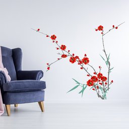 Amazon Brand - Solimo Wall Sticker for Living Room (Flaming Glory, Ideal Size on Wall: 130 x 110Â  cm)