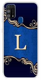 Amazon Brand - Solimo Designer Multicolor Blue Pattern Alphabet-L Printed Soft Back Case Mobile Cover for Samsung Galaxy M31