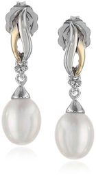 [Find] Amazon Collection Sterling Silver, K Yellow Gold Freshwater Cultured Pearl and daiyamondoakusentoriniadoroppupiasu