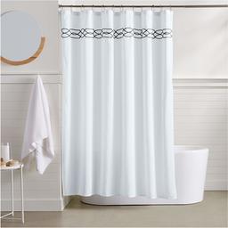 AmazonBasics Trellis Embroidered Shower Curtain