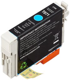 AmazonBasics - Cartuccia rigenerata di inchiostro per Epson T071 ciano