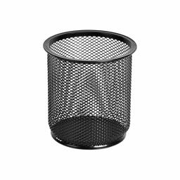 AmazonBasics Round Mesh Pen and Pencil Cup, Black, 3-Pack