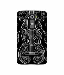 Amazon Brand - Solimo Designer White Gitar On Black 3D Printed Hard Back Case Mobile Cover for LG G2