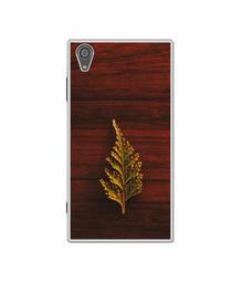 Amazon Brand - Solimo Designer Leaf on Wood UV Printed Soft Back Case Mobile Cover for Sony Xperia XA1 Plus