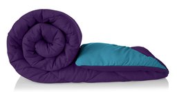 Amazon Brand - Solimo Microfibre Reversible Comforter, Single (Deep Purple and Ocean Blue, 200 GSM)