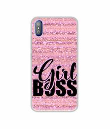 Amazon Brand - Solimo Designer Girl Boss On Pink Sparkle UV Printed Soft Back Case Mobile Cover for i Kall K8