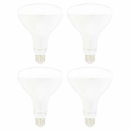 AmazonBasics 100 Watt Equivalent, Dimmable, BR40 LED Light Bulb | Daylight, 4-Pack