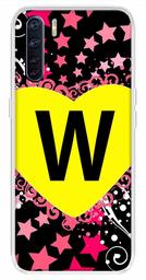 Amazon Brand - Solimo Designer Multicolor Heart Pattern Alphabet-W Printed Soft Back Case Mobile Cover for Oppo F15