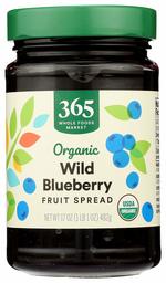 365 by Whole Foods Market, Organic Fruit Spread, Wild Blueberry, 17 Ounce