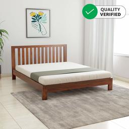 Amazon Brand - Solimo Draco Solid Sheesham Wood Queen Bed (Teak Finish)