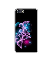 Amazon Brand - Solimo Designer Butterflies Neon Light UV Printed Soft Back Case Mobile Cover for Oppo A71