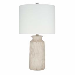 Amazon Brand – Stone & Beam Contemporary Textured 2-Tone Resin Table Lamp, LED Bulb Included, 24.5