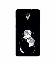 Amazon Brand - Solimo Designer Couples Standing in Rain 3D Printed Hard Back Case Mobile Cover for Lenovo P2