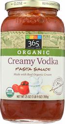 365 Everyday Value, Organic Creamy Vodka Pasta Sauce, 25 oz