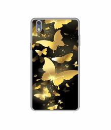 Amazon Brand - Solimo Designer Golden Butterfly Pattern UV Printed Soft Back Case Mobile Cover for Lyf Water 8