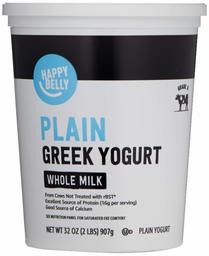 Amazon Brand - Happy Belly Greek Whole Milk Plain Yogurt, 32 Ounce