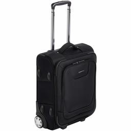 AmazonBasics Softside Carry-On Luggage Suitcase With TSA Lock And Wheels - 48 cm, Black