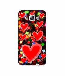 Amazon Brand - Solimo Designer Heart Texture on Glitters 3D Printed Hard Back Case Mobile Cover for Samsung Galaxy E7