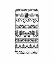 Amazon Brand - Solimo Designer Black Multi Patterns 3D Printed Hard Back Case Mobile Cover for Samsung Galaxy E5