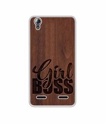 Amazon Brand - Solimo Designer Girl Boss On Wood UV Printed Soft Back Case Mobile Cover for Lenovo A6000