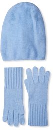 North Eleven Mujer Sombrero y Guantes Set, Sky, One Size