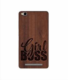 Amazon Brand - Solimo Designer Girl Boss On Wood 3D Printed Hard Back Case Mobile Cover for Xiaomi Redmi 3S