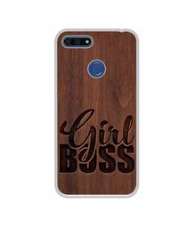 Amazon Brand - Solimo Designer Girl Boss On Wood UV Printed Soft Back Case Mobile Cover for Huawei Honor 7A