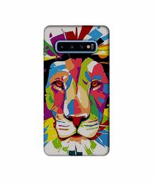 Amazon Brand - Solimo Designer Lion Multicolor Vector 3D Printed Hard Back Case Mobile Cover for Samsung Galaxy S10 Plus