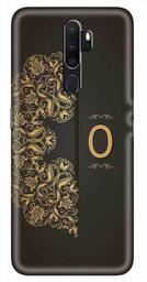 Amazon Brand - Solimo Designer Black Pattern Alphabet-O 3D Printed Hard Back Case Mobile Cover for Oppo A9 (2020)