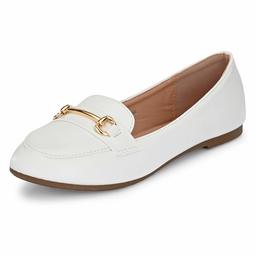 Flavia Women's White Ballet Flats-9 UK (40 EU) (10 US) (FK/WQ009/WHT)