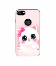 Amazon Brand - Solimo Designer Babby Kitty 3D Printed Hard Back Case Mobile Cover for Apple iPhone 7 (with Logo Cut)