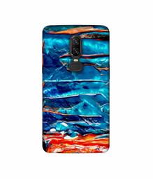 Amazon Brand - Solimo Designer Blue Oil Color 3D Printed Hard Back Case Mobile Cover for Oneplus 6