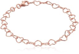 Bracelet Rolo à maillons en argent 5,3 mm,rose,7