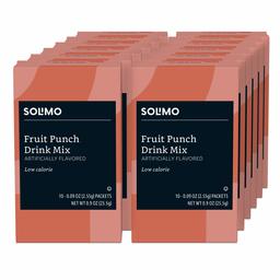 Amazon Brand - Solimo Fruit Punch Drink Mix Singles, (12 count) - 120 total packets