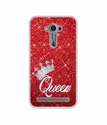 Amazon Brand - Solimo Designer Queen On Red Glitter UV Printed Soft Back Case Mobile Cover for Asus Zenfone 2 Laser ZE550KL