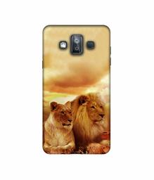 Amazon Brand - Solimo Designer Lion with Lioness 3D Printed Hard Back Case Mobile Cover for Samsung Galaxy J7 Duo