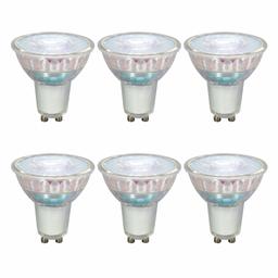 UMI av Amazon GU10 MR16-strålkastare, LED-lampa, 4,5 W (motsvarar 50 W), 15 000 timmar, glas, varmvit (2700 K) – 6-pack