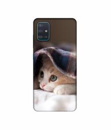 Amazon Brand - Solimo Designer Sleepy Kitten 3D Printed Hard Back Case Mobile Cover for Samsung Galaxy A51