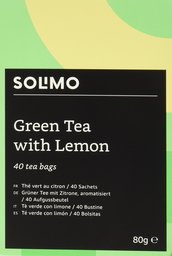 Marque Amazon - Solimo - Thé vert au citron - Pack de 6 ( 6 x 40 sachets)