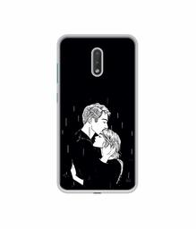 Amazon Brand - Solimo Designer Couples Standing in Rain UV Printed Soft Back Case Mobile Cover for Nokia 2.3