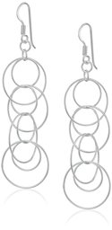 Sterling Silver Multi-Circle Link Dangle Earrings